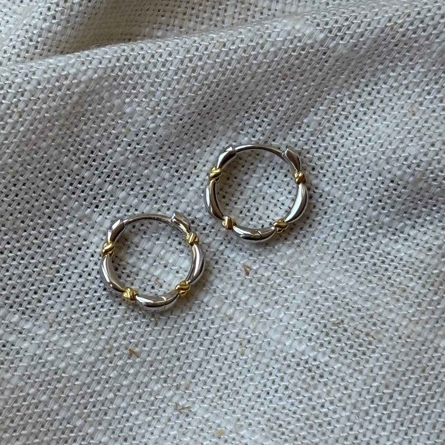 NOUÉS HOOP EARRINGS - TWO TONE