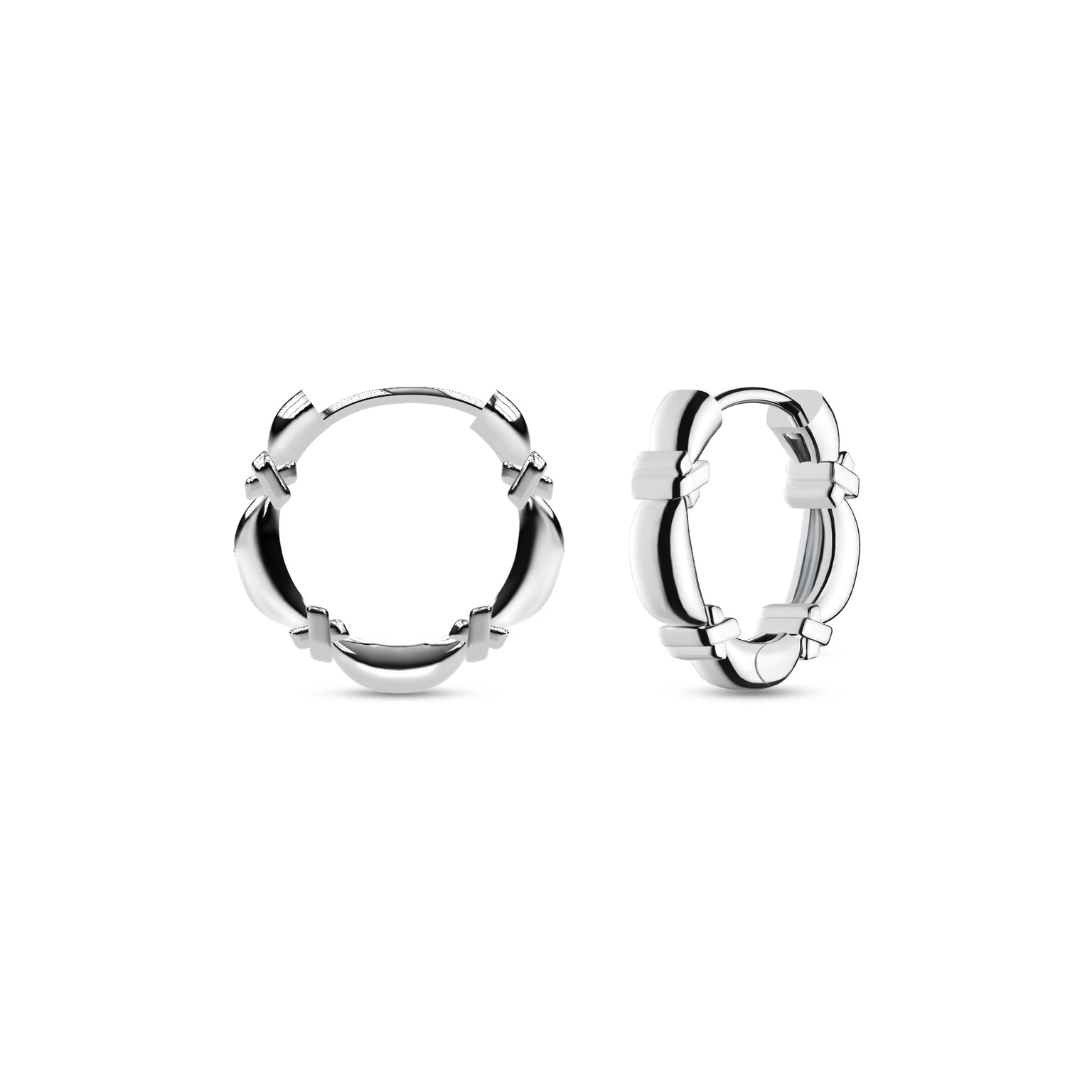 Etelle hoop earrings in sterling silver with an intertwined design