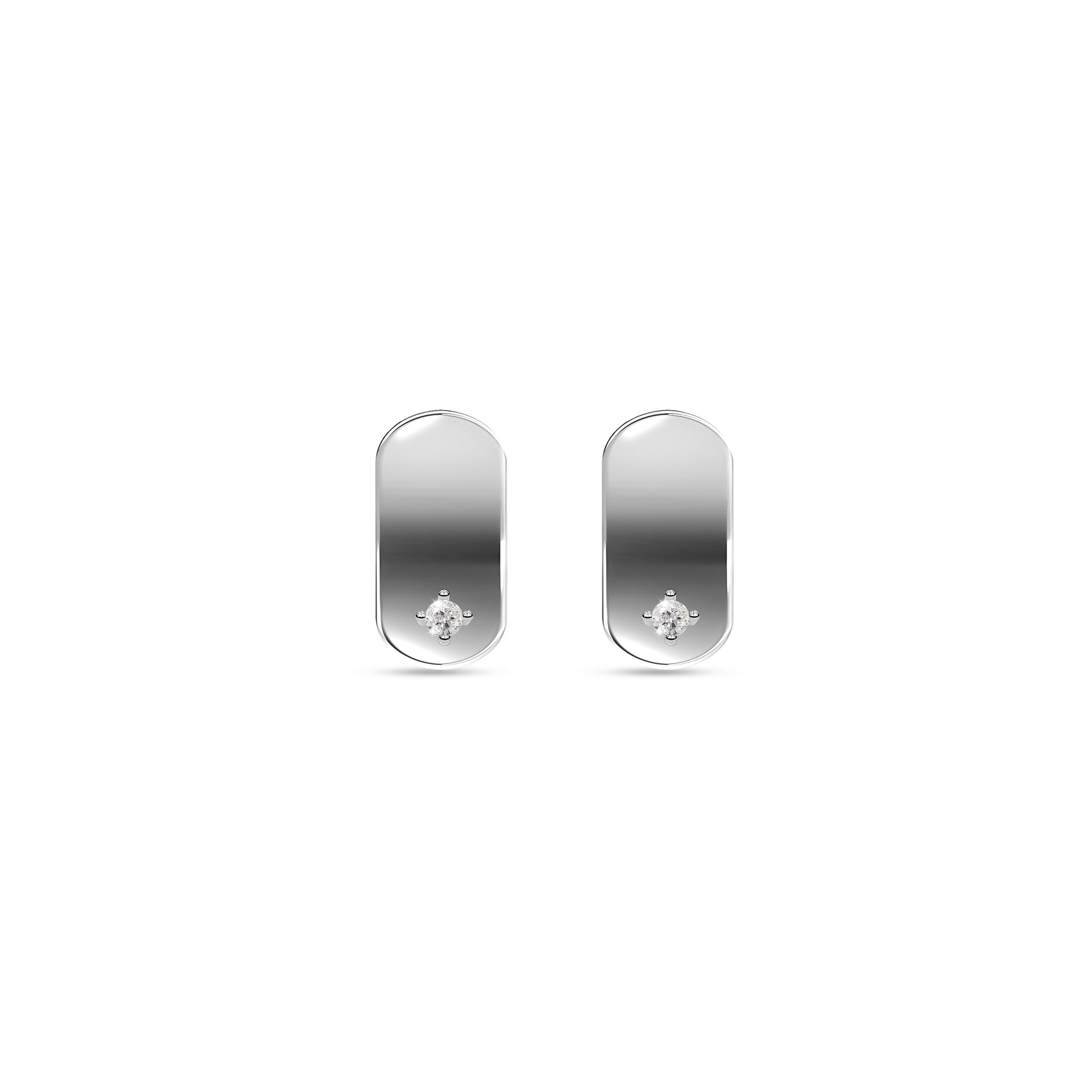 Etelle sterling silver flower petal stud earrings with lab-grown diamonds