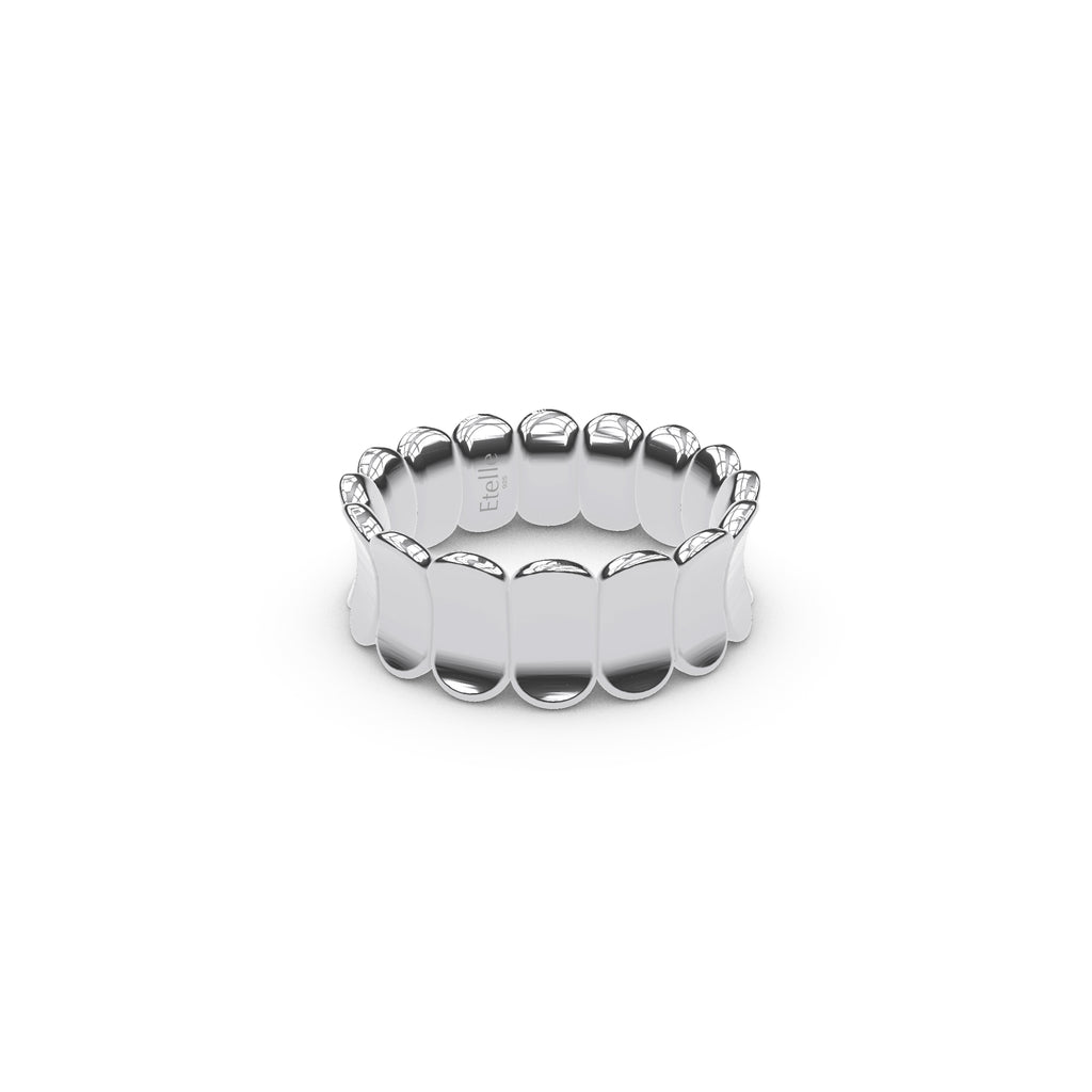 Etelle sterling silver flower petal ring