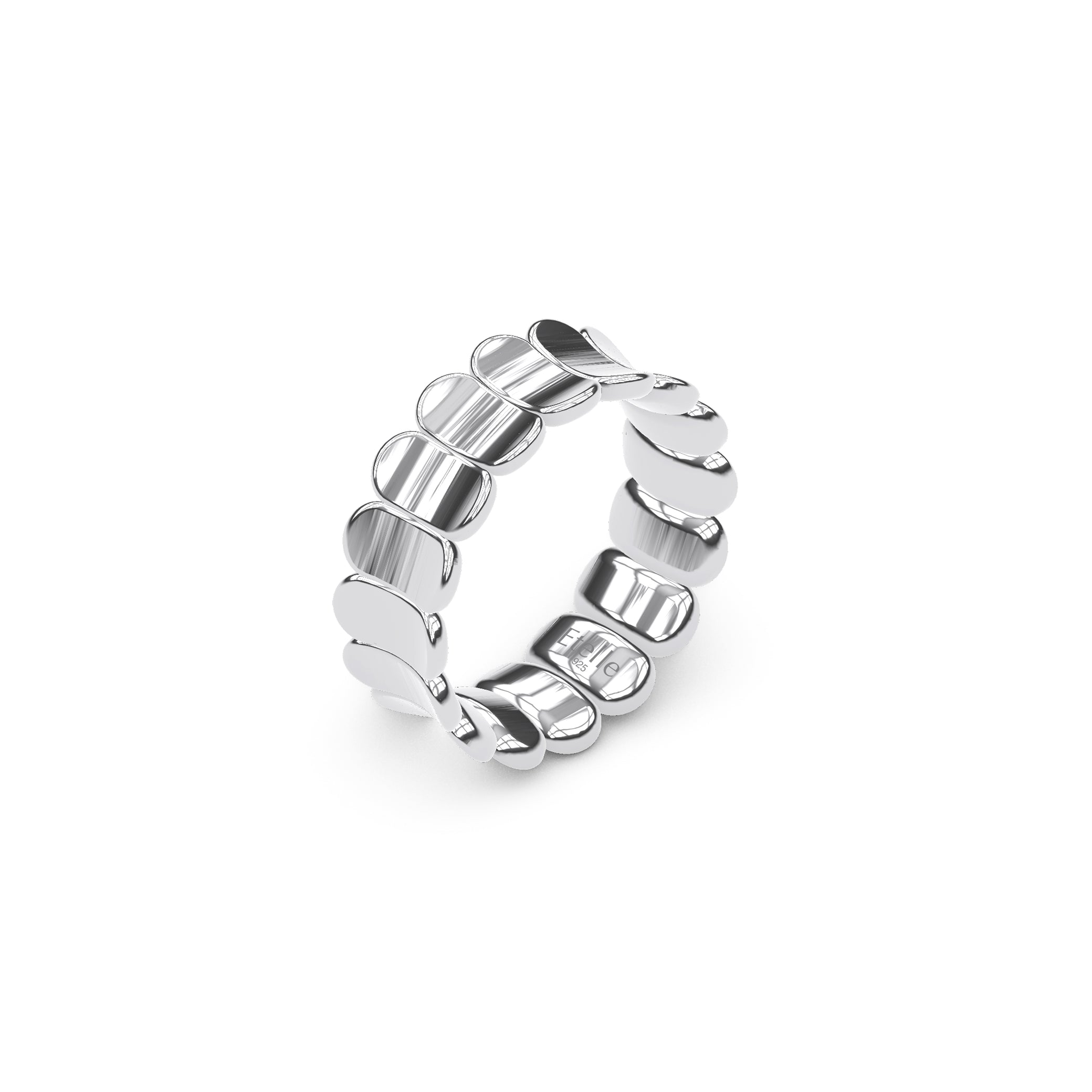 Etelle sterling silver flower petal ring