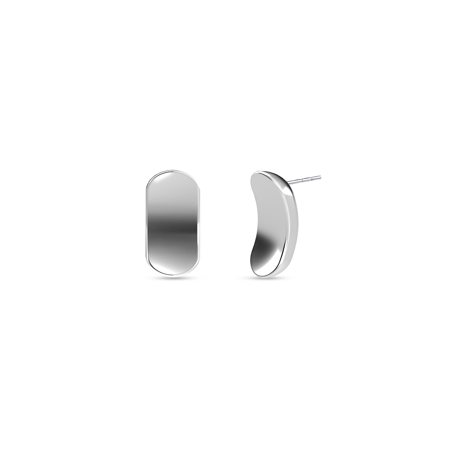 Etelle minimalist sterling silver flower petal stud earrings