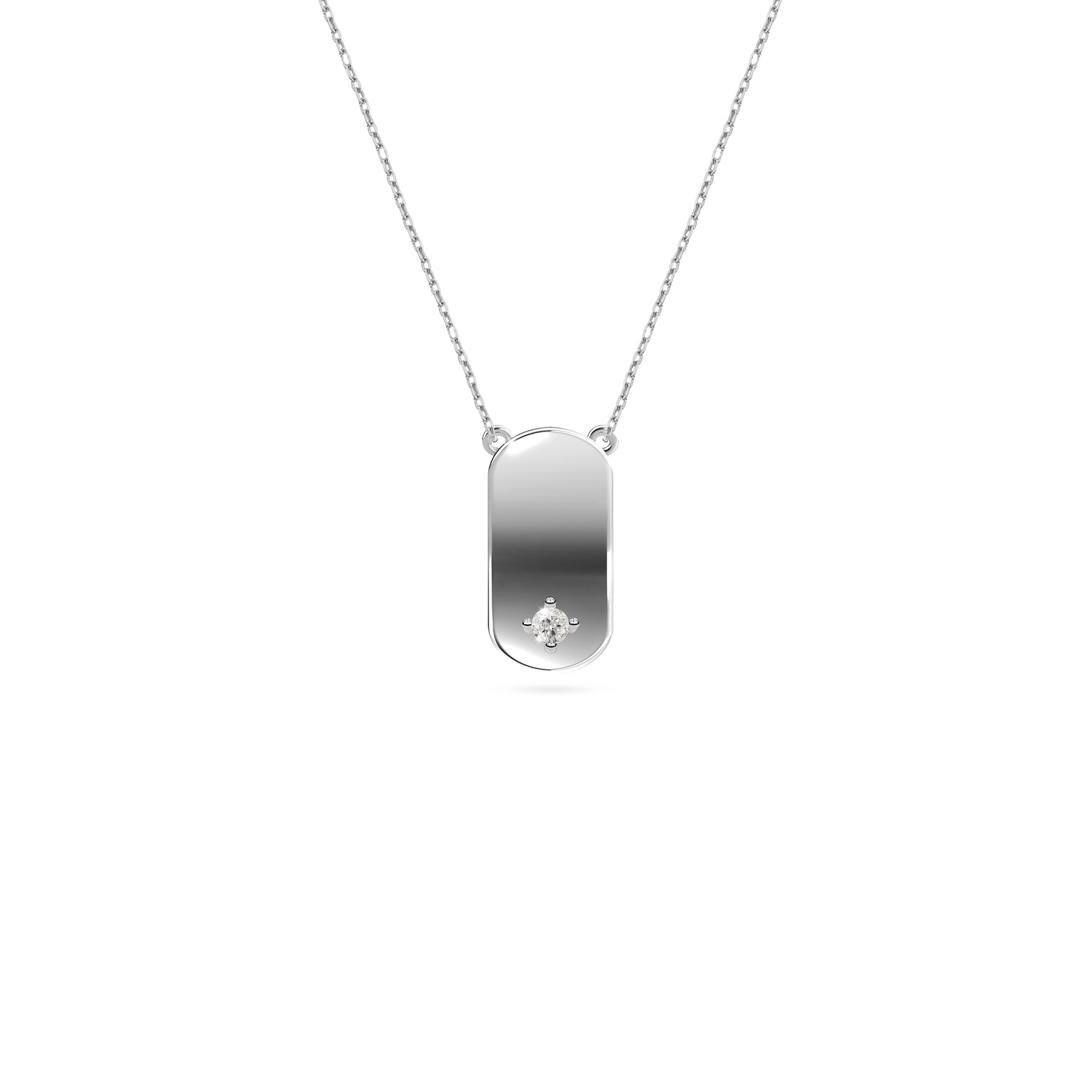 Etelle minimalist sterling silver pendant necklace with a flower petal design and lab-grown diamond