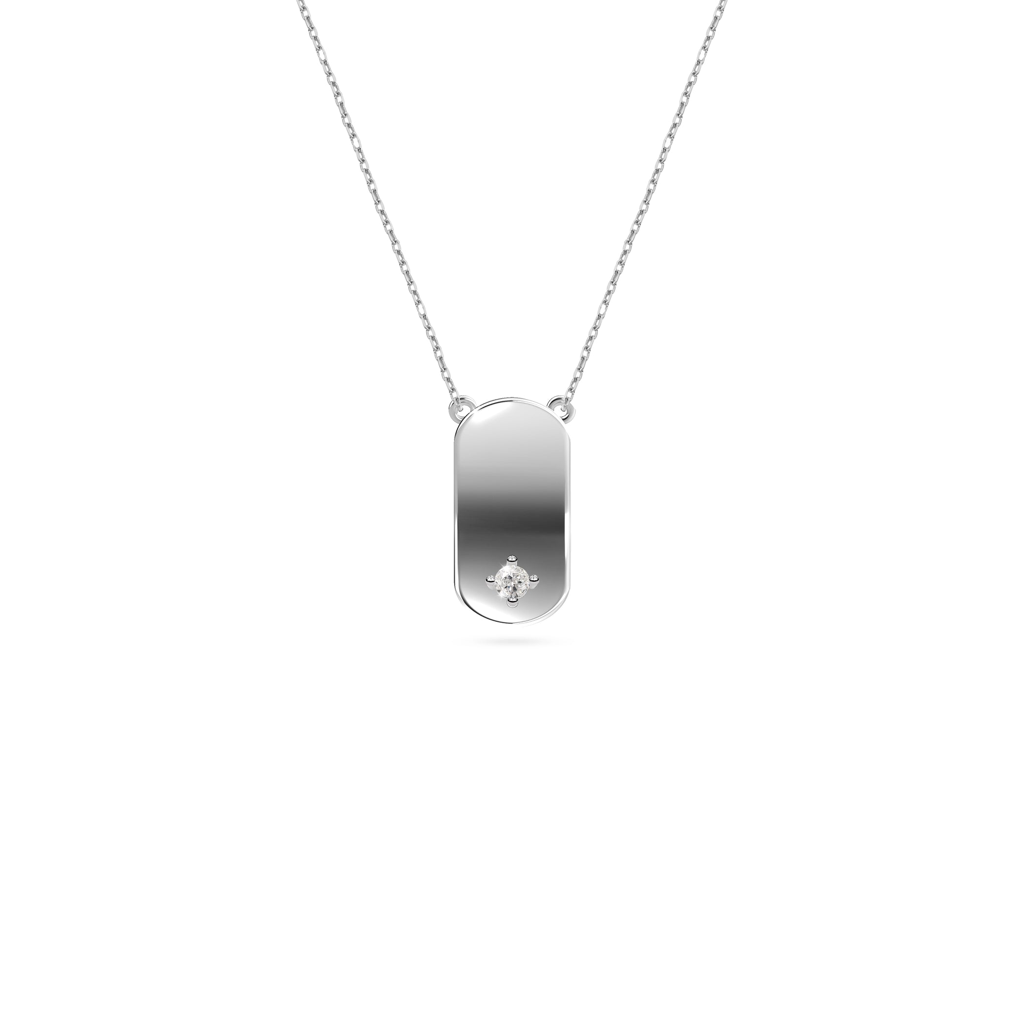 Etelle minimalist sterling silver pendant necklace with a flower petal design and lab-grown diamond