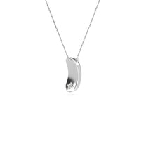 Etelle minimalist sterling silver pendant necklace with a flower petal design and lab-grown diamond