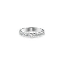 Etelle minimalist sterling silver ring with lab-grown diamonds and engraved line texture, 2.9mm band