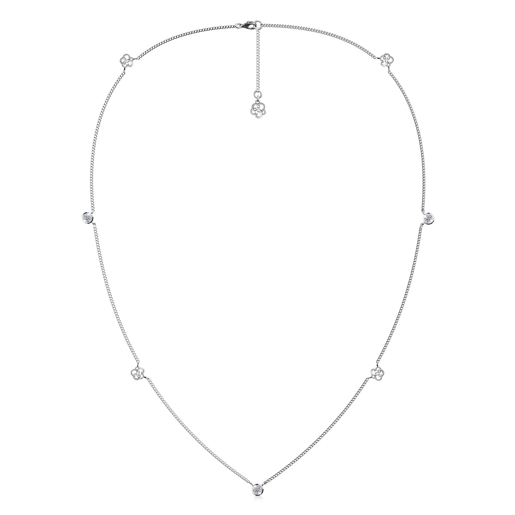 Etelle signature emblem pendant necklace in sterling silver with a lab-grown diamond
