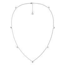 Etelle signature emblem pendant necklace in sterling silver with a lab-grown diamond