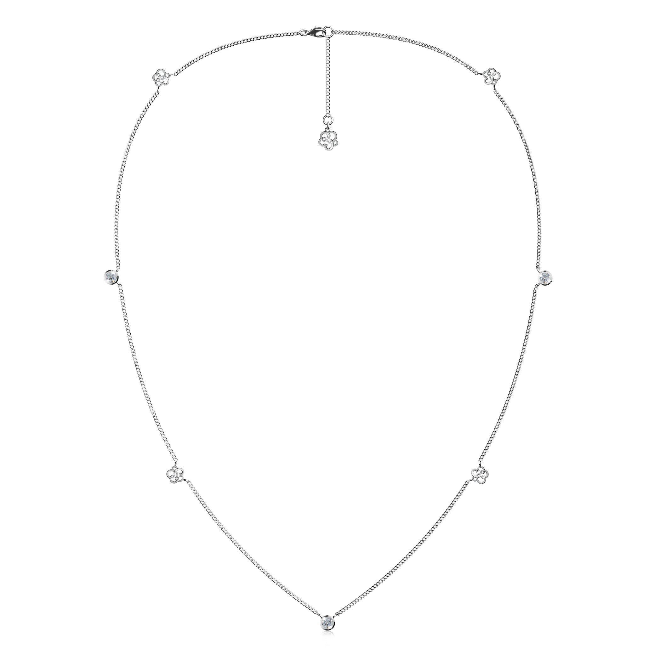 Etelle signature emblem pendant necklace in sterling silver with a lab-grown diamond