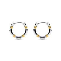 Etelle two-tone hoop earrings in sterling silver with an intertwined design