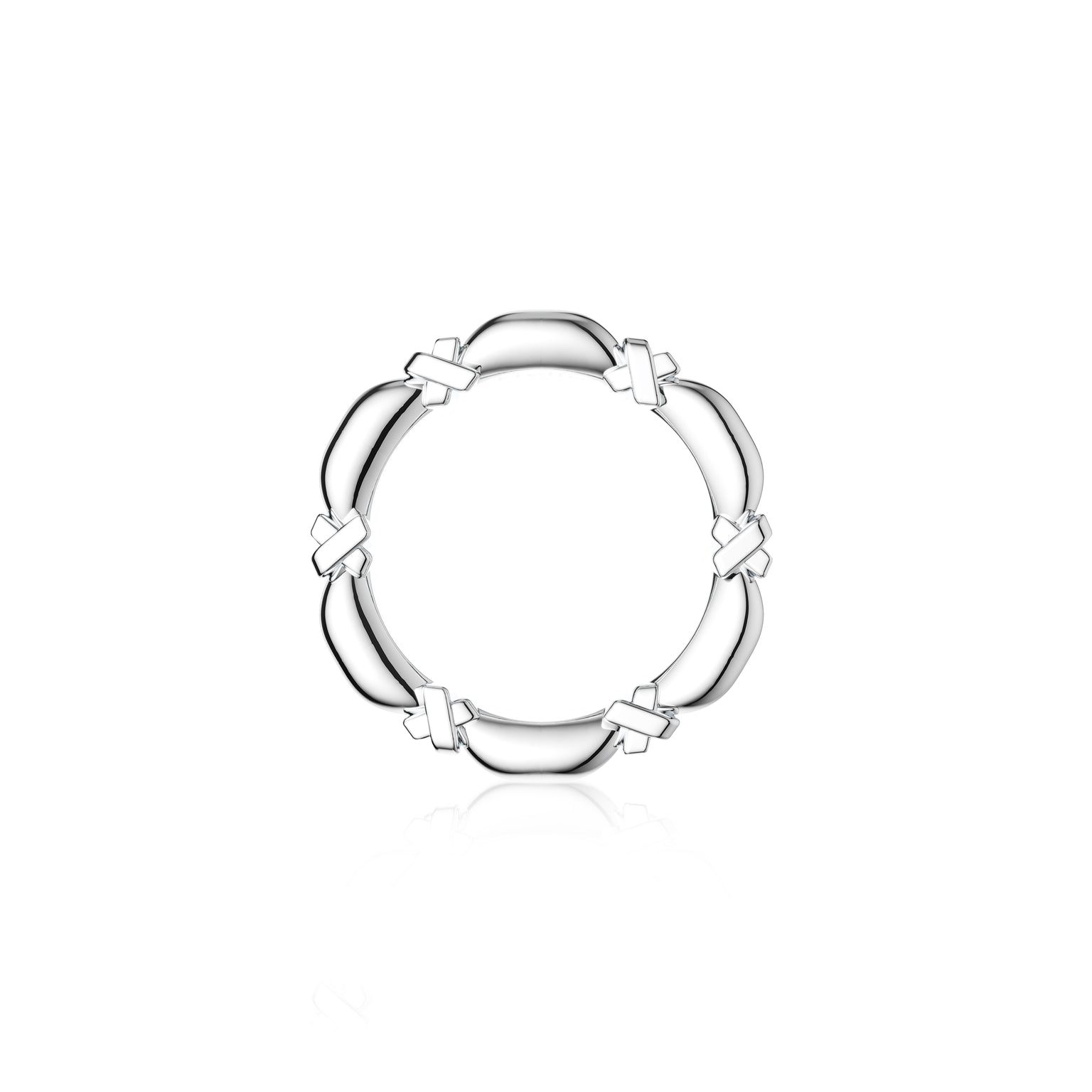 Etelle minimalist 5mm sterling silver ring with an intertwined design
