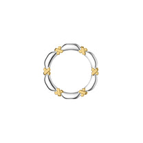 Etelle two-tone sterling silver ring with an intertwined design