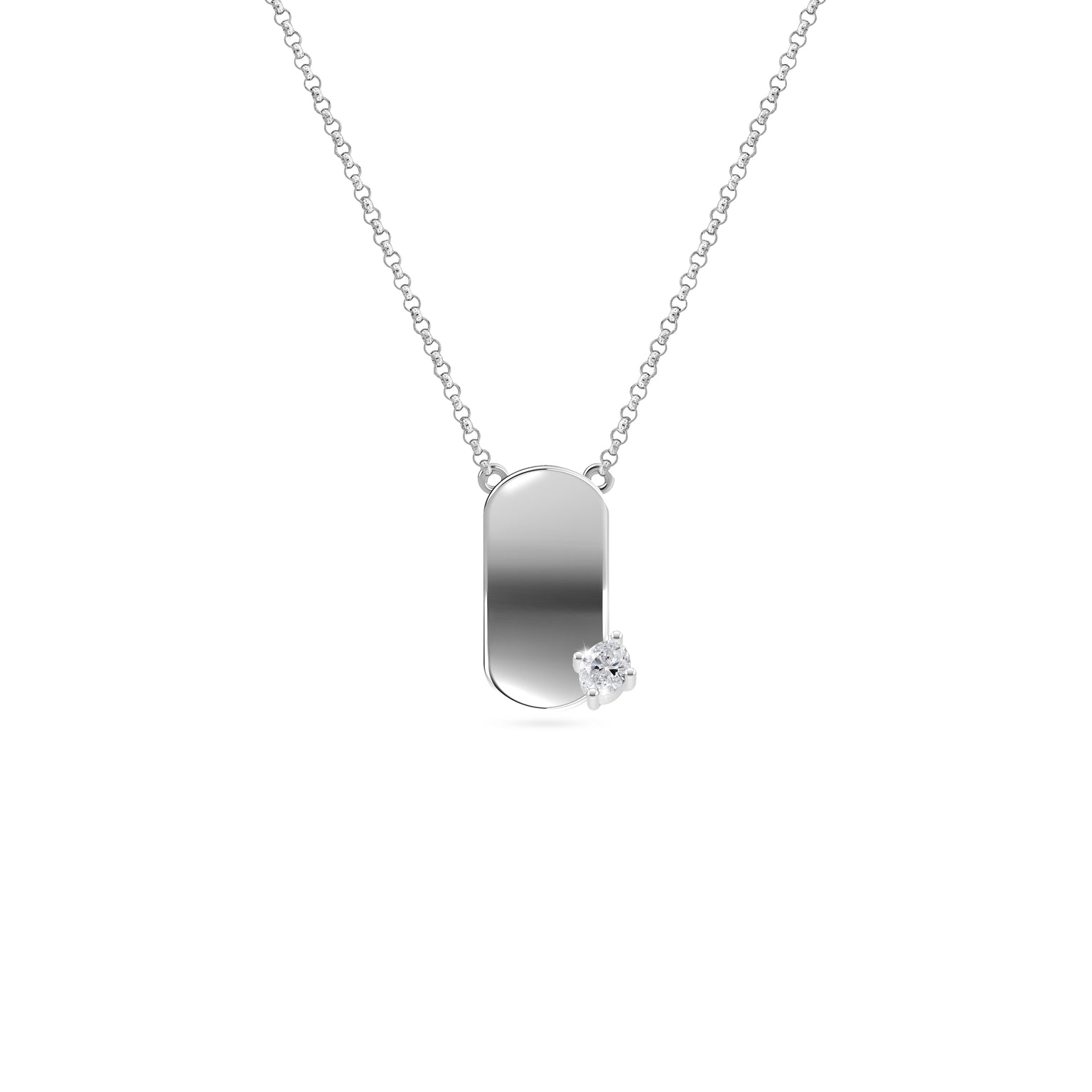 Etelle sterling silver flower petal necklace with lab-grown diamonds