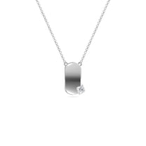 Etelle sterling silver flower petal necklace with lab-grown diamonds
