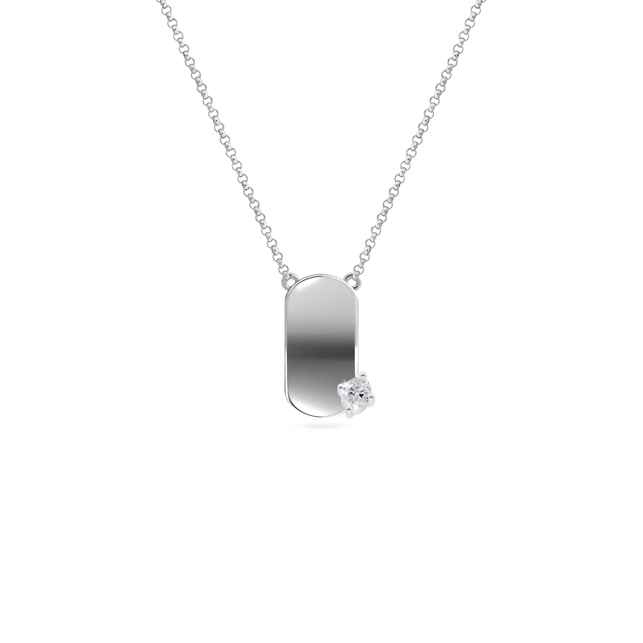 Etelle sterling silver flower petal necklace with lab-grown diamonds