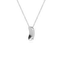 Etelle sterling silver flower petal necklace with lab-grown diamonds