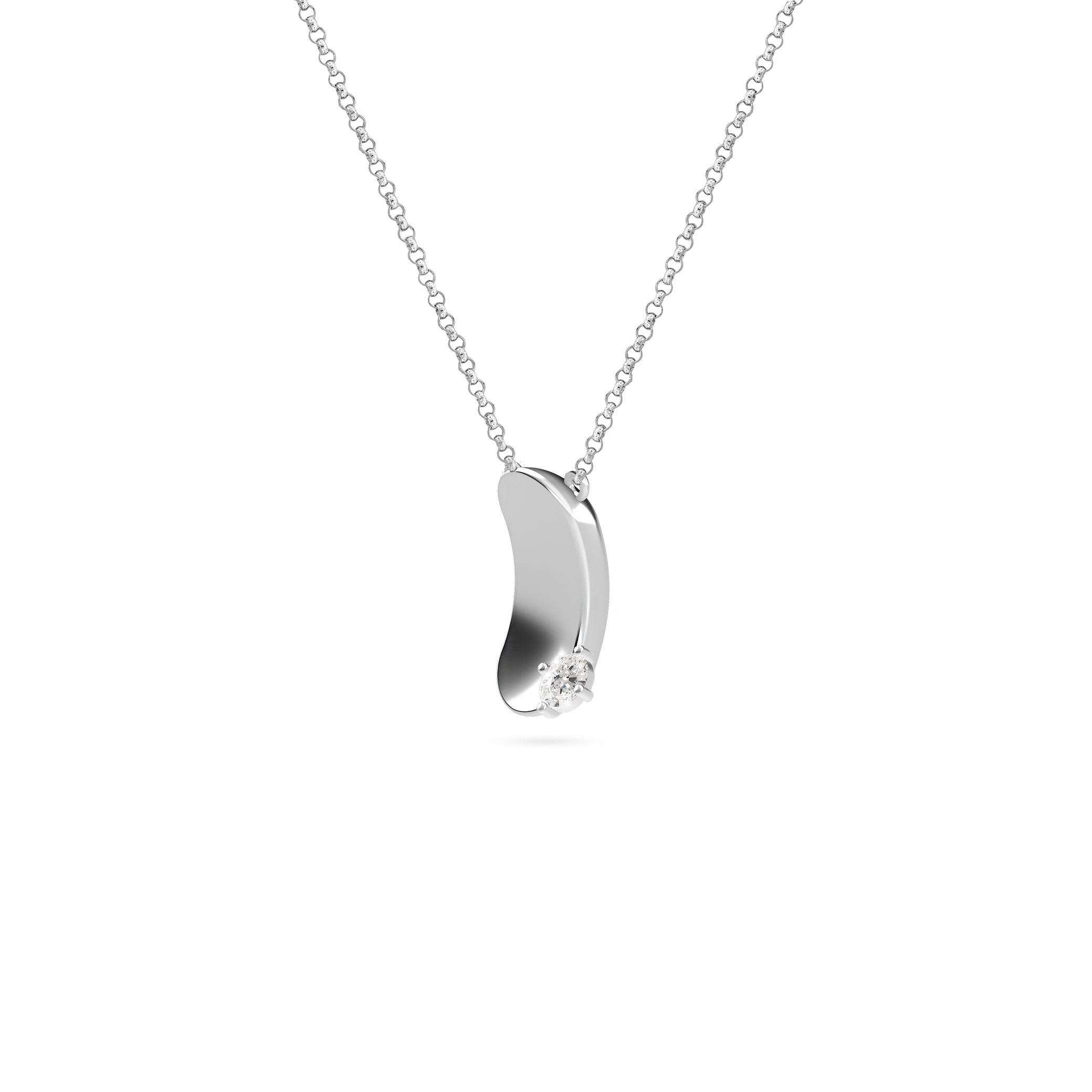 Etelle sterling silver flower petal necklace with lab-grown diamonds