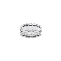 Etelle sterling silver flower petal ring with a lab-grown diamond center rail